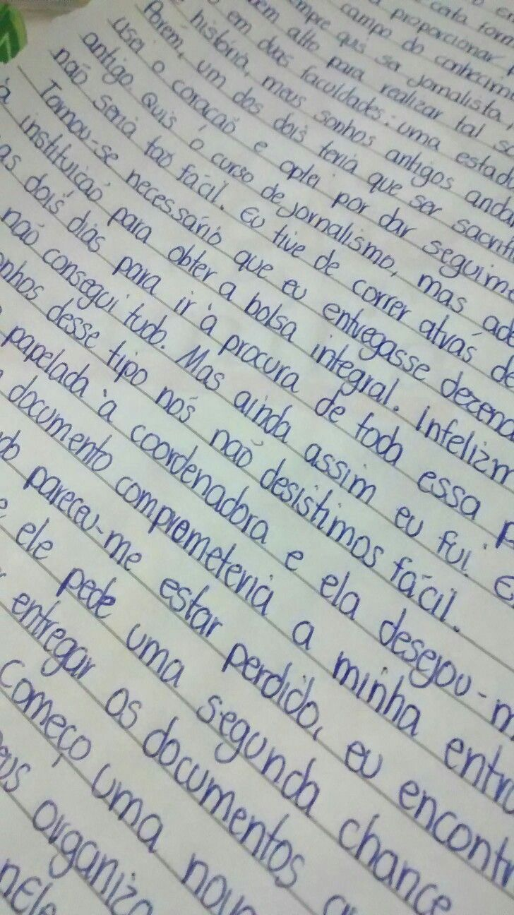 Exemplo de caligrafia depois da prática